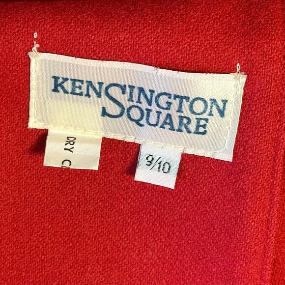 Vintage 80s Kensington Square Red Wool Blazer Sz 9/10 Oversized Boyfriend Career - Picture 3 of 10